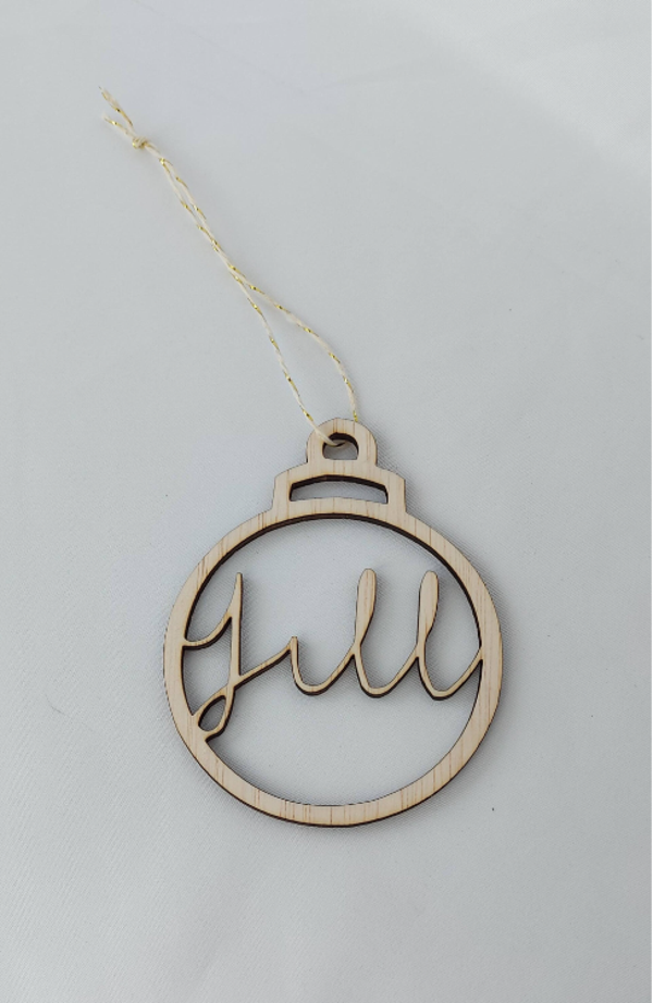 Houten kerstbal | Naam speels