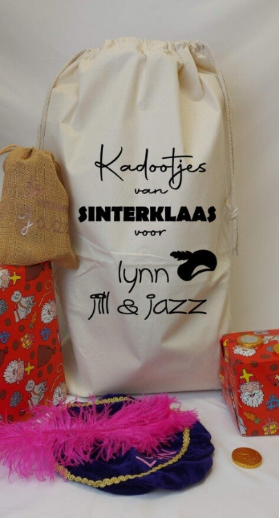 Katoenen Sinterklaas cadeau zak | Kadootjes van sinterklaas voor namen