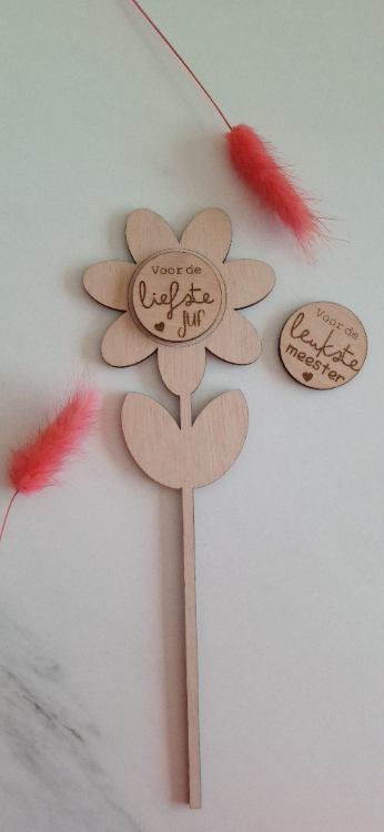 DIY houten bloem | Button