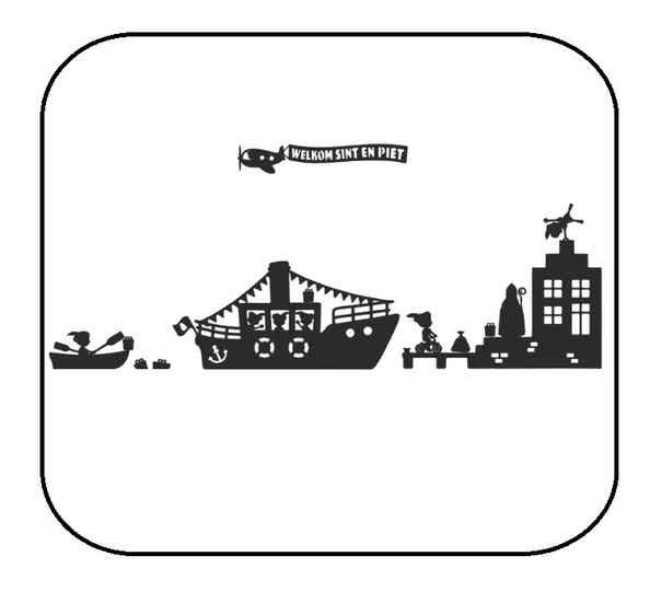 Raamstickers | Aankomst Sinterklaas