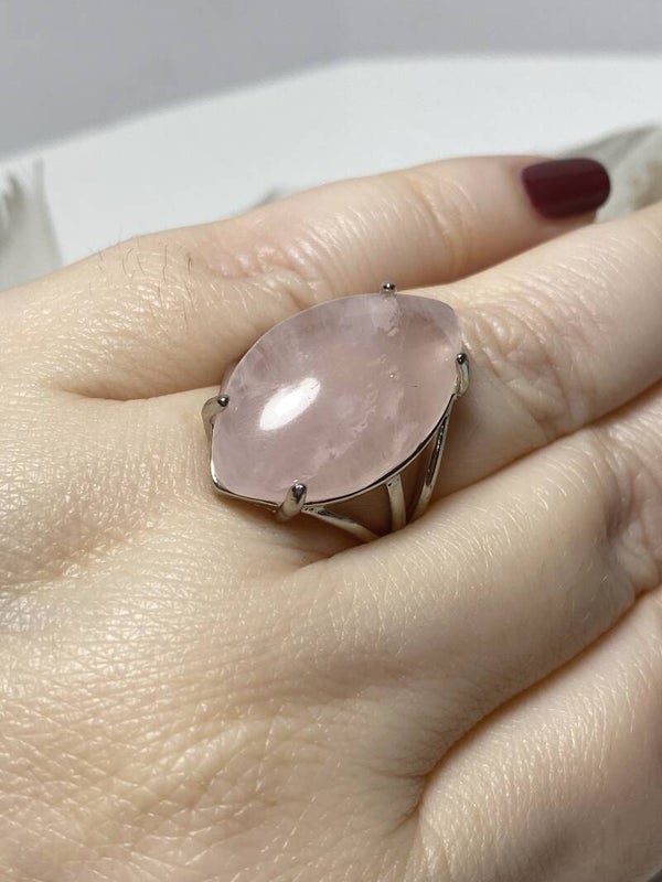 Anello Quarzo Rosa - Tranquillità e Gioia