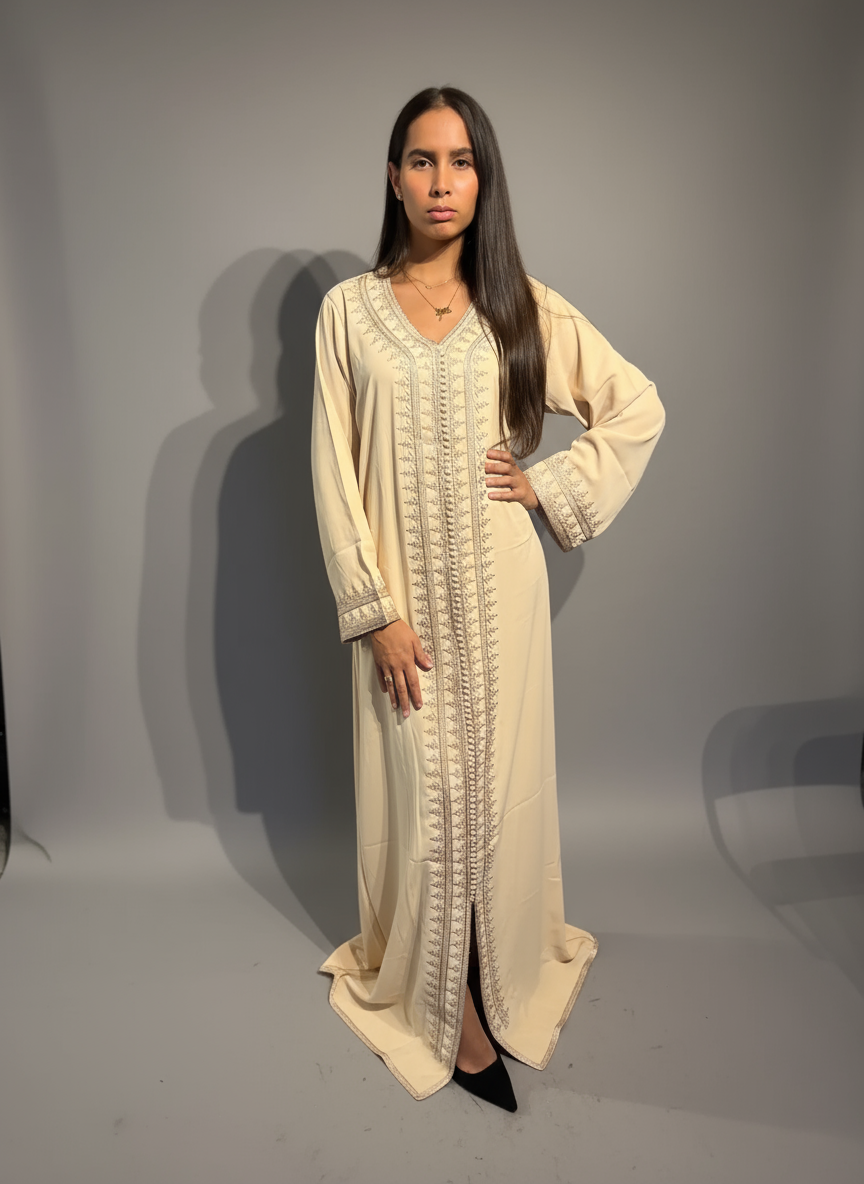 Caftan Sanaa  -  Beige intemporel