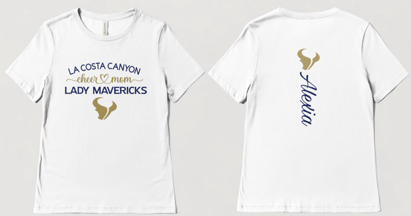 LCCPW Mavericks "Cheer Mom" Minimalist Design Short Sleeve T-Shirt