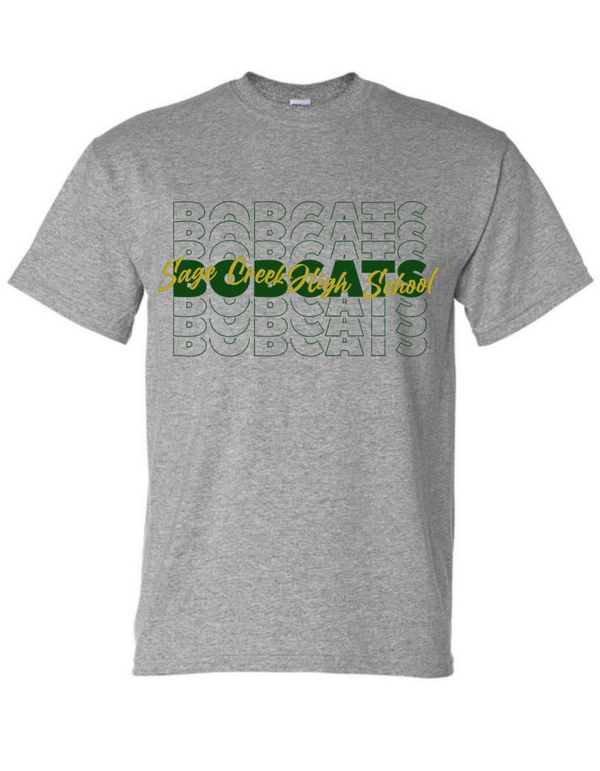 Sage Creek High School "Stacked Bobcats" Short-Sleeve T-Shirt