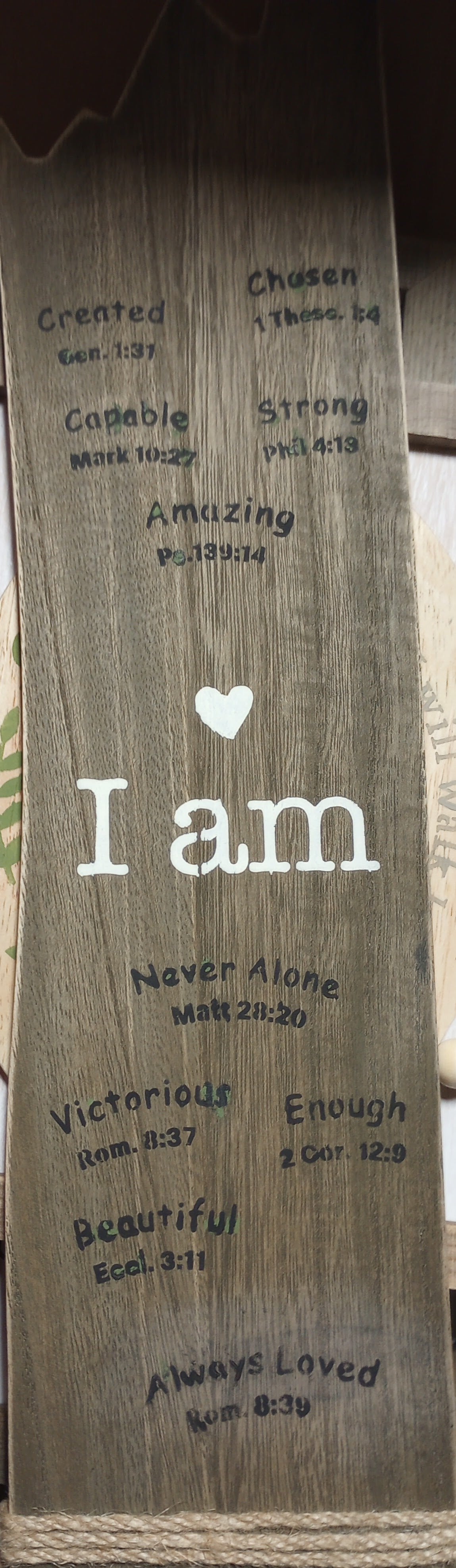 Faith-based wooden frame - I am