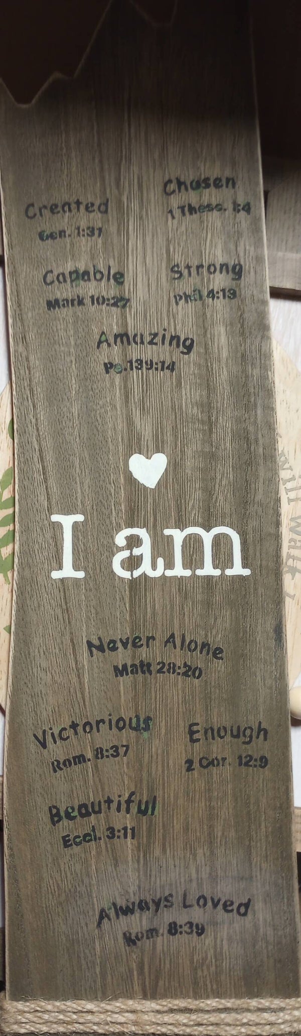 Faith-based wooden frame - I am