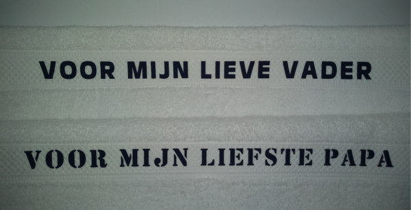 Handdoek met tekst