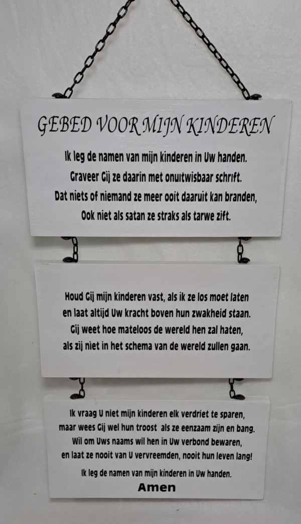 Tekstbord wit 'Gebed voor mijn kinderen'
