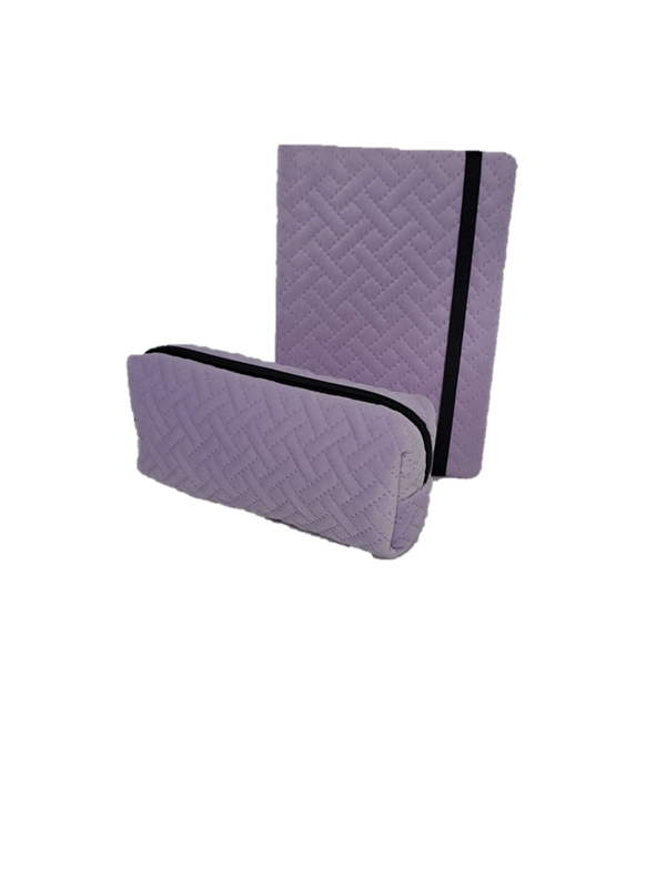 Notitieboekje en etui lila