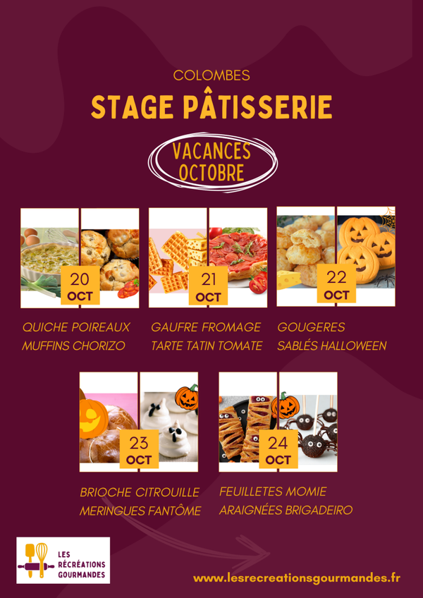 Stage pâtisserie Octobre - 5 jours
