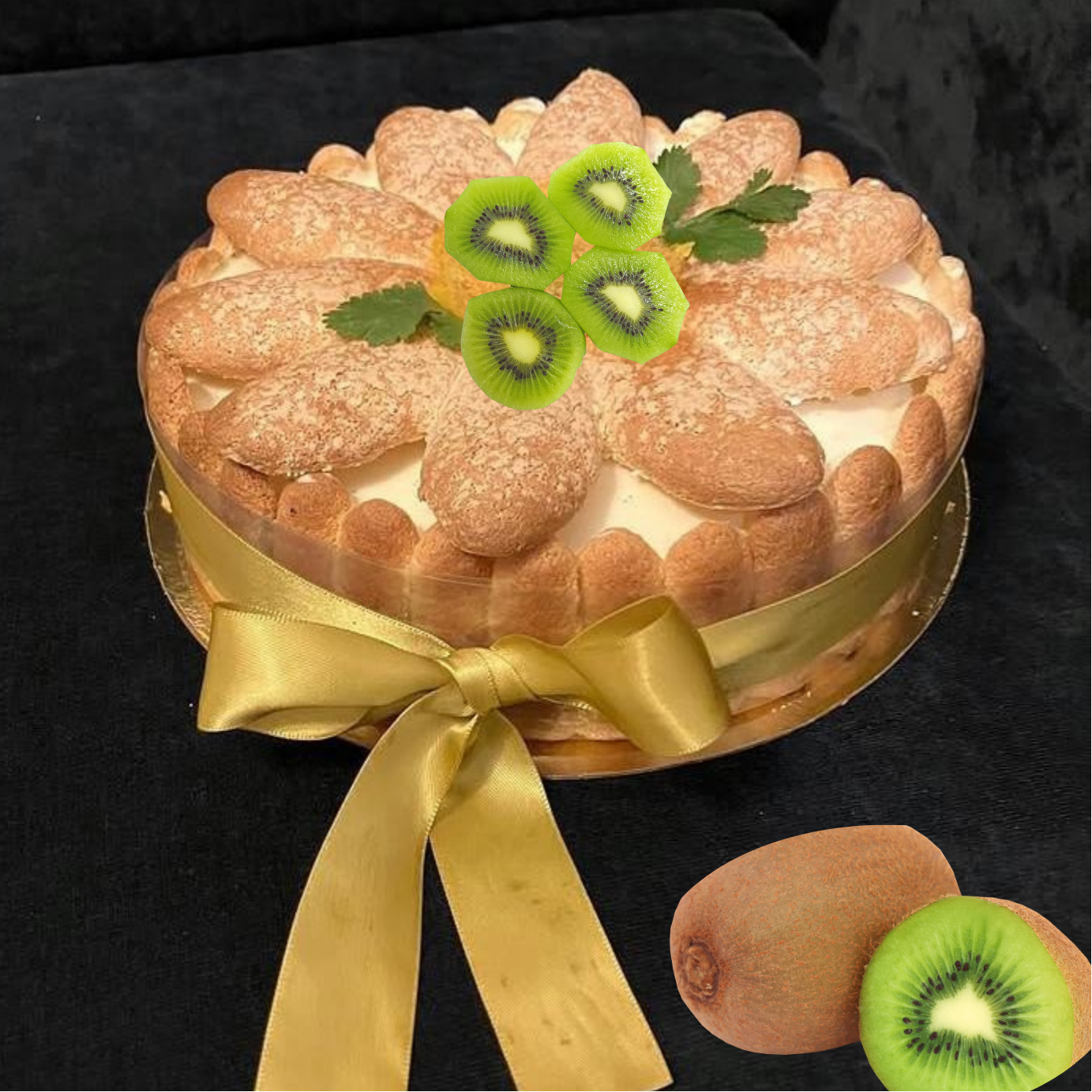 Récré adulte à la carte - La charlotte aux kiwis et ses biscuits cuillers