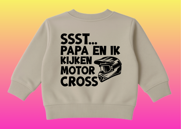 Ssst papa en ik kijken motorcross