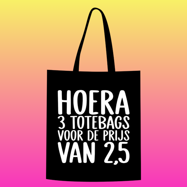 Totebag ACTIE 3 voor de prijs van 2,5