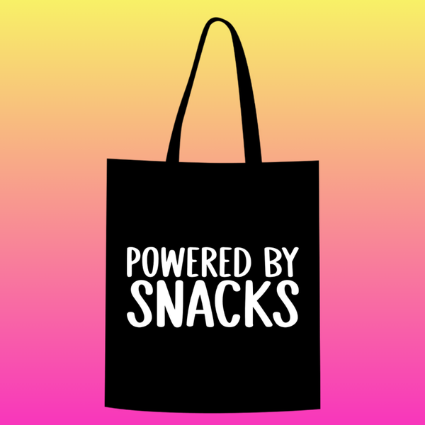 powered by snacks Totebag