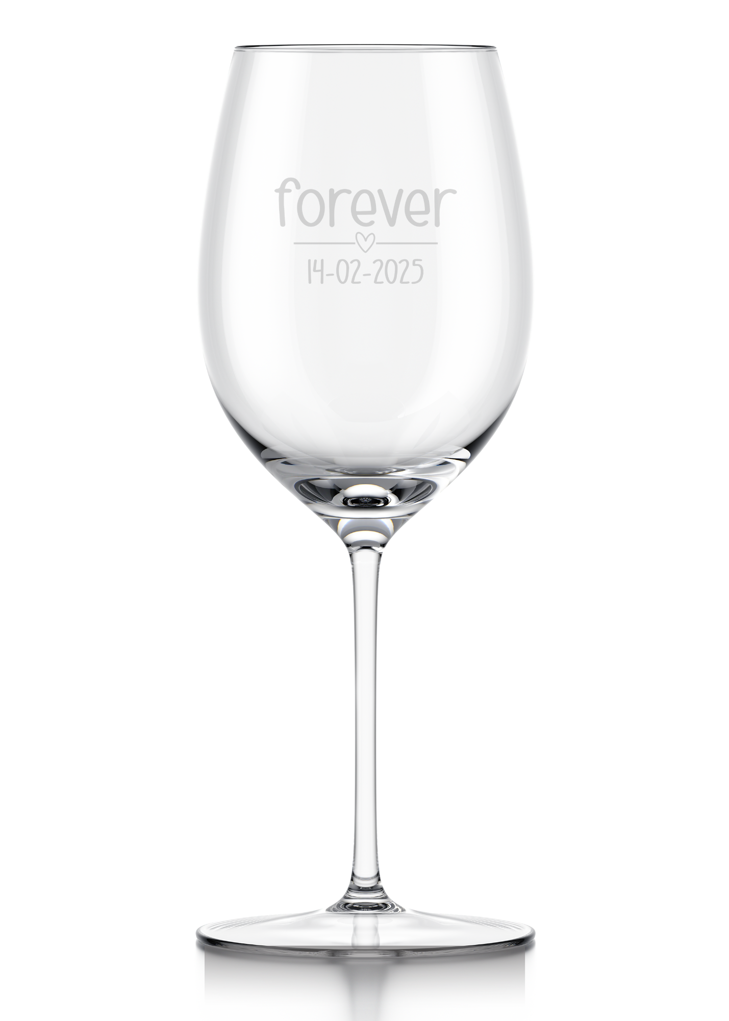 wijnglas: forever "datum"