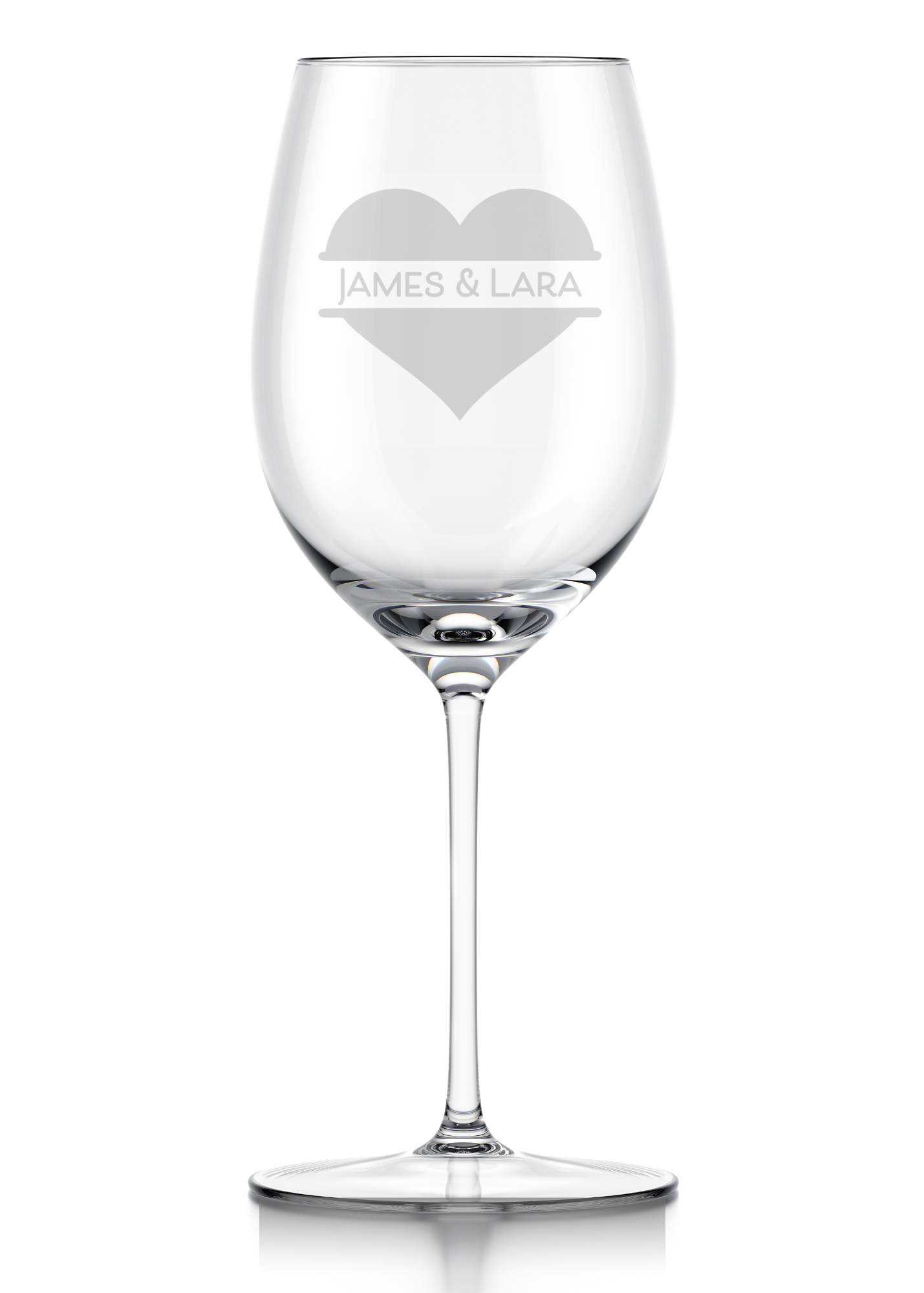 wijnglas: "Namen" in hart