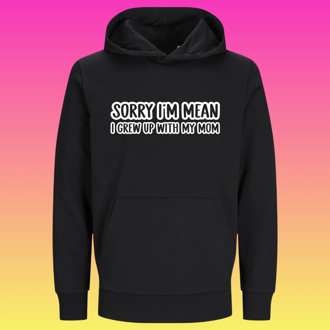 Hoodie: Sorry i'm mean, i grew up with my mom