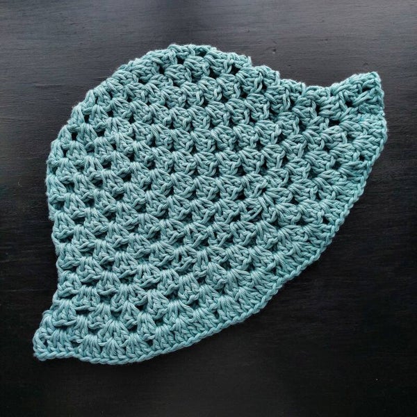 Granny Stitch Bucket Hat - Solid Blue