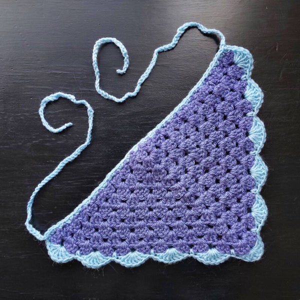 Granny Stitch Bandana - Lilac & Baby Blue