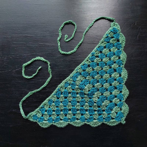 Granny Stitch Bandana - Green & Blue