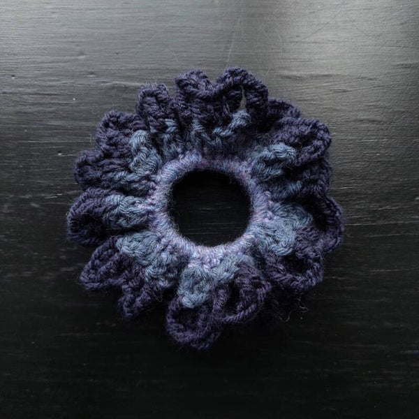 Floral Scrunchie - Blue & Lilac