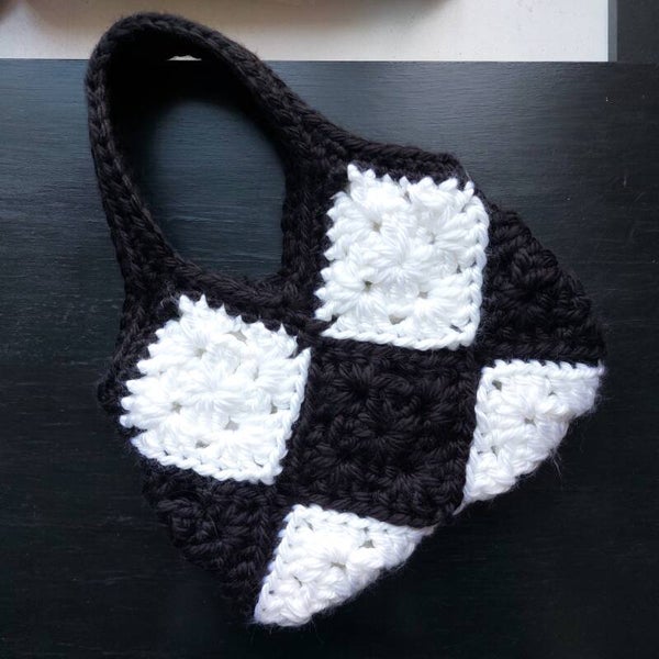 Checkered Handbag - Black & White