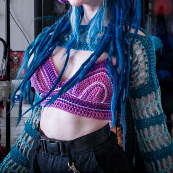 Surface Bralette - Purple & Magenta