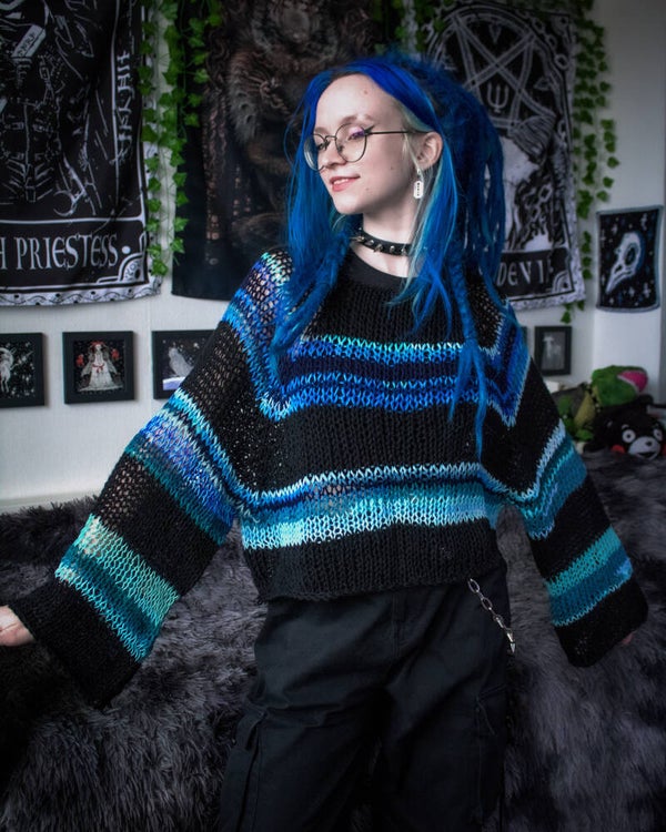 No-waste Sweater - Black & Blue
