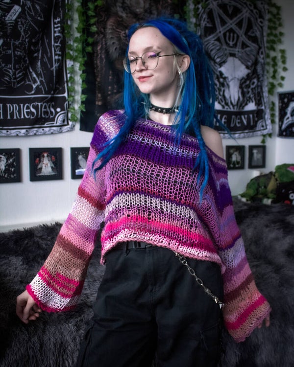 No-waste Sweater - Purple & Pink