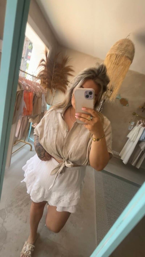 Linnen blouse beige