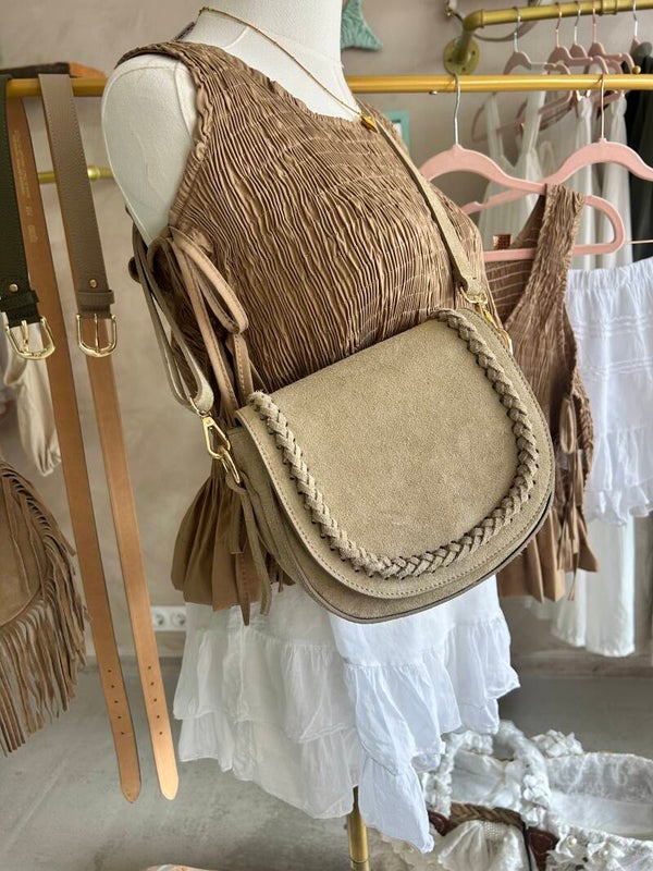 Suède shoulder bag Beige