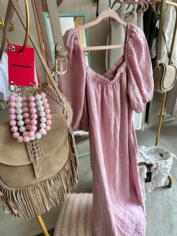 Linnen dress pink One Sized