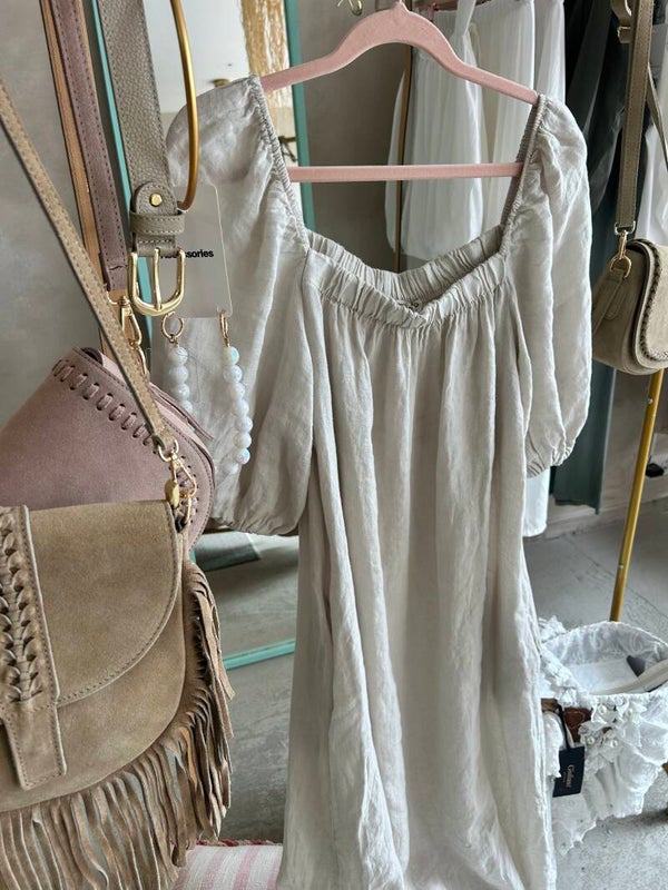 Linnen dress beige One Sized