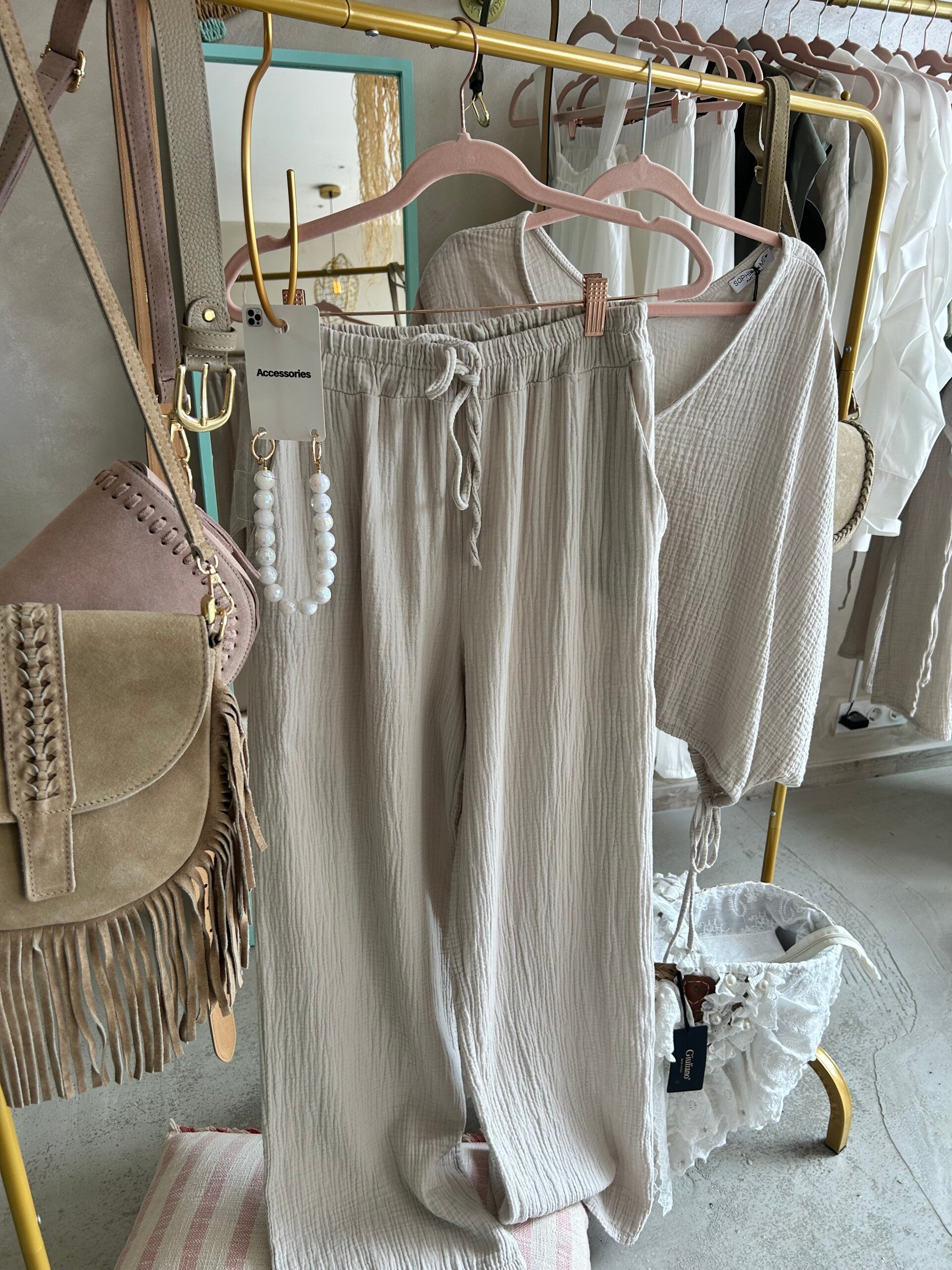 2 delig set 100% cotton light grey