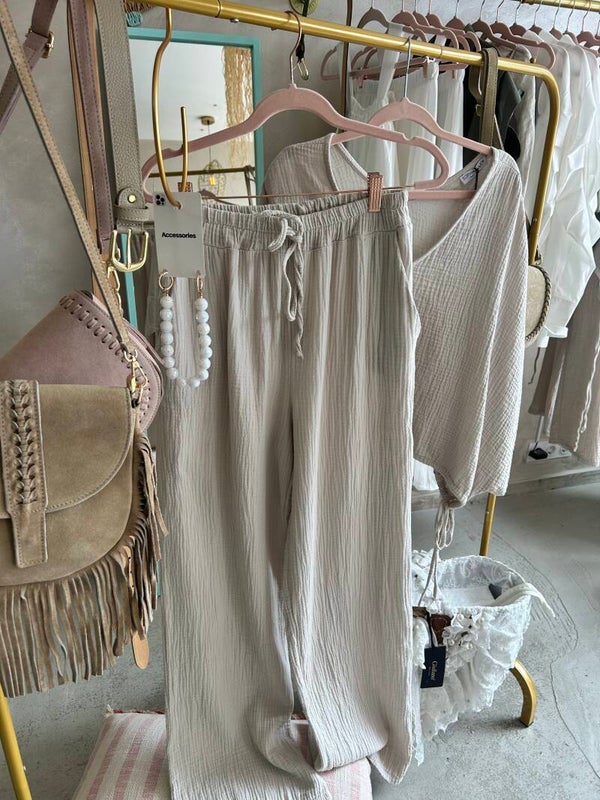 2 delig set 100% cotton light grey