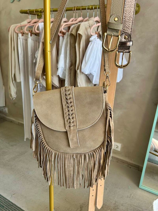 Ibiza suede tas beige