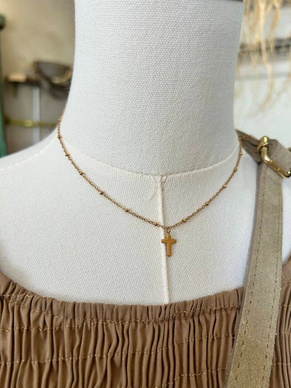 Kruis ketting gold small