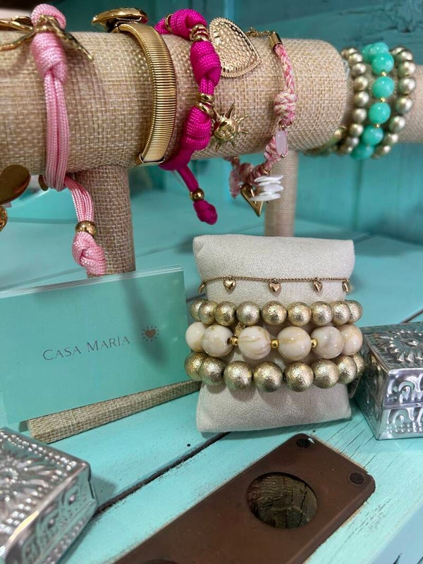 Gold & beige set armband