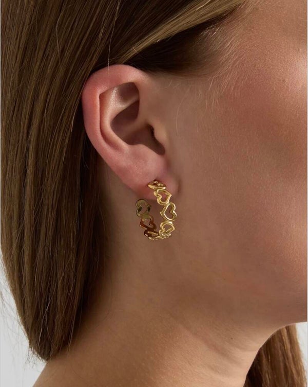 Open heart Earring gold