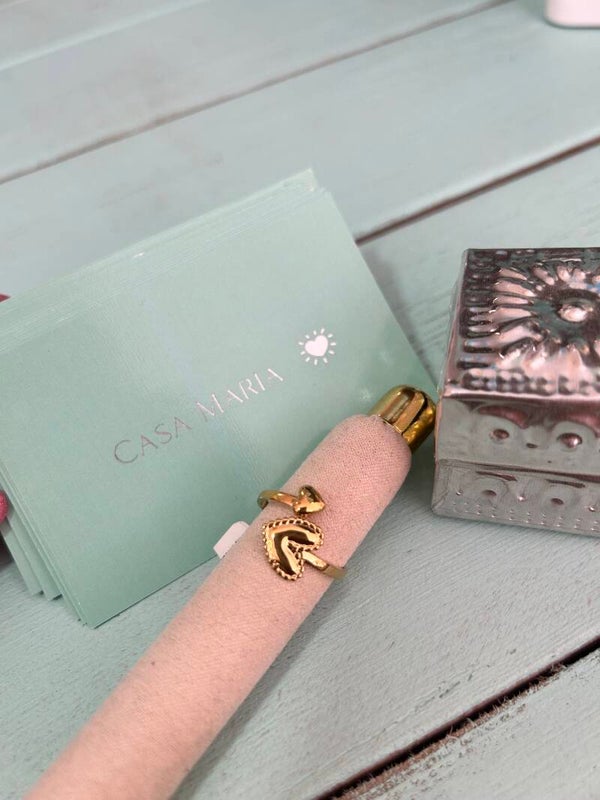 Heart gold diamond Ring