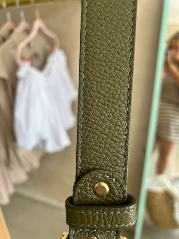 Groene leren riem