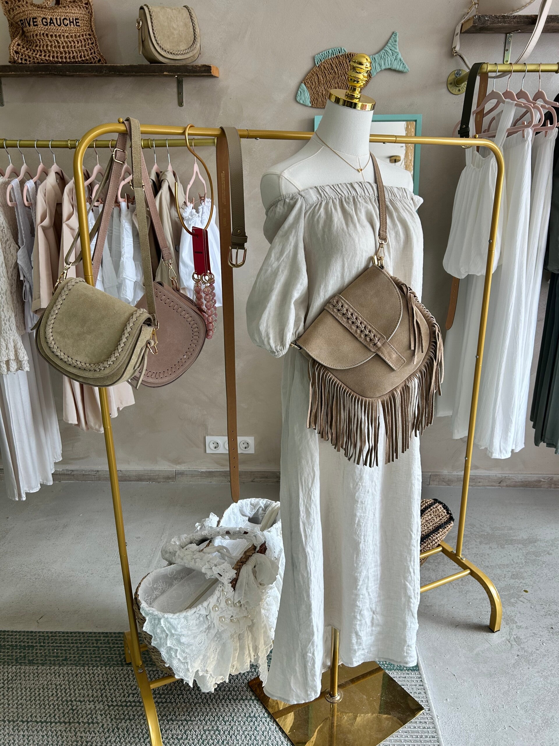 Linnen dress beige One Sized