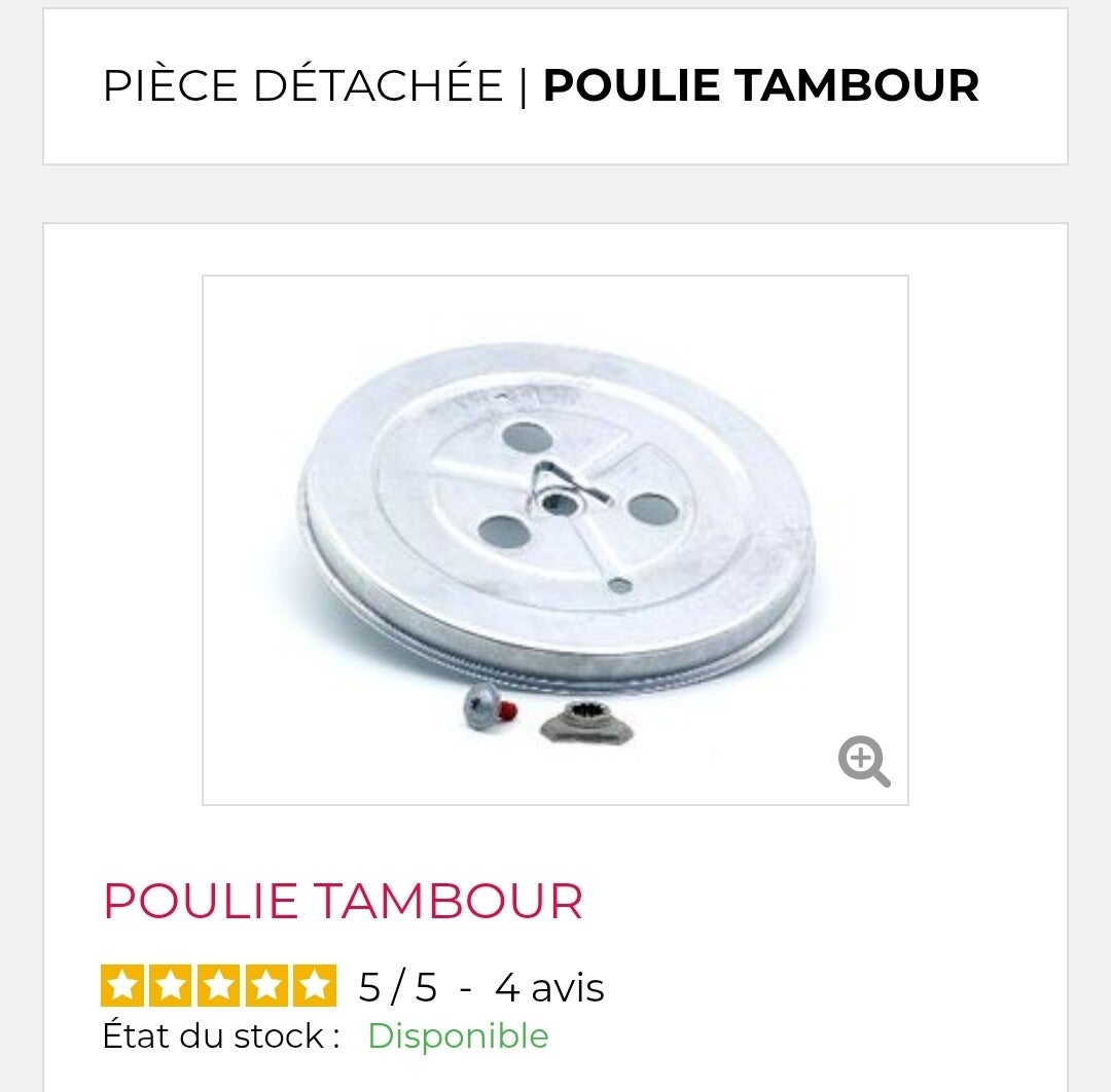 52x6225 poulie tambour malice