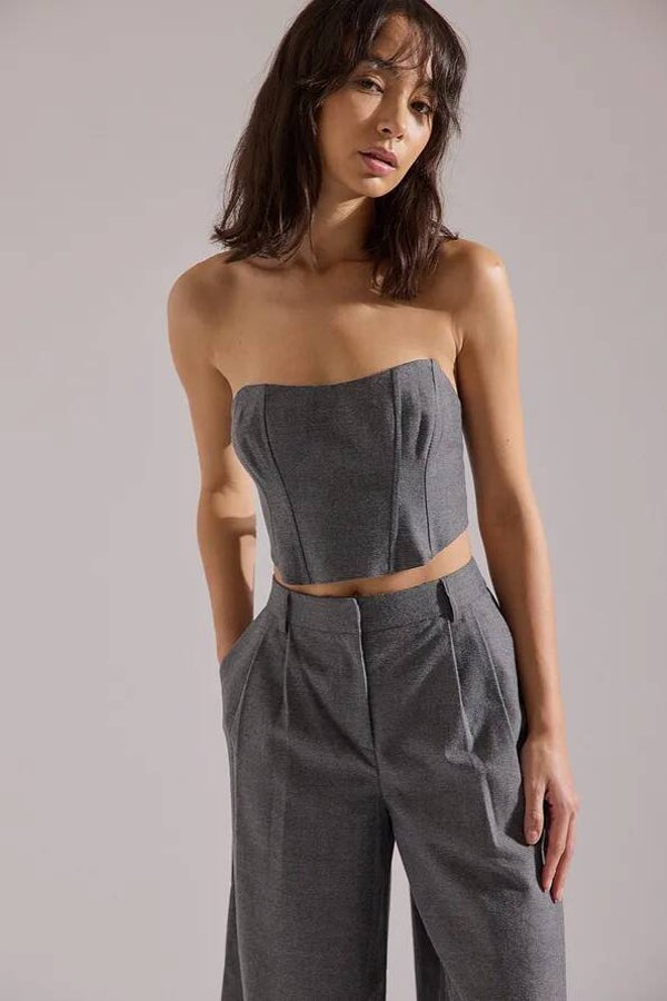 NA-KD CORSET TOP GREY outlet