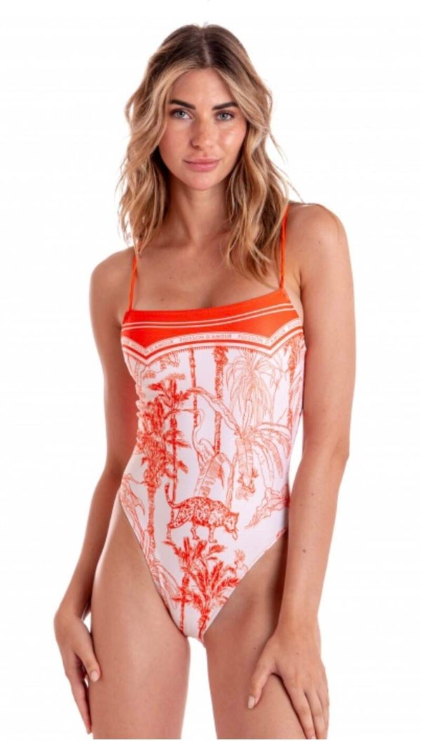 PIN-UP/POISSON D'AMOUR PADDED ONE-PIECE SWIMSUIT KENZIA PRINT