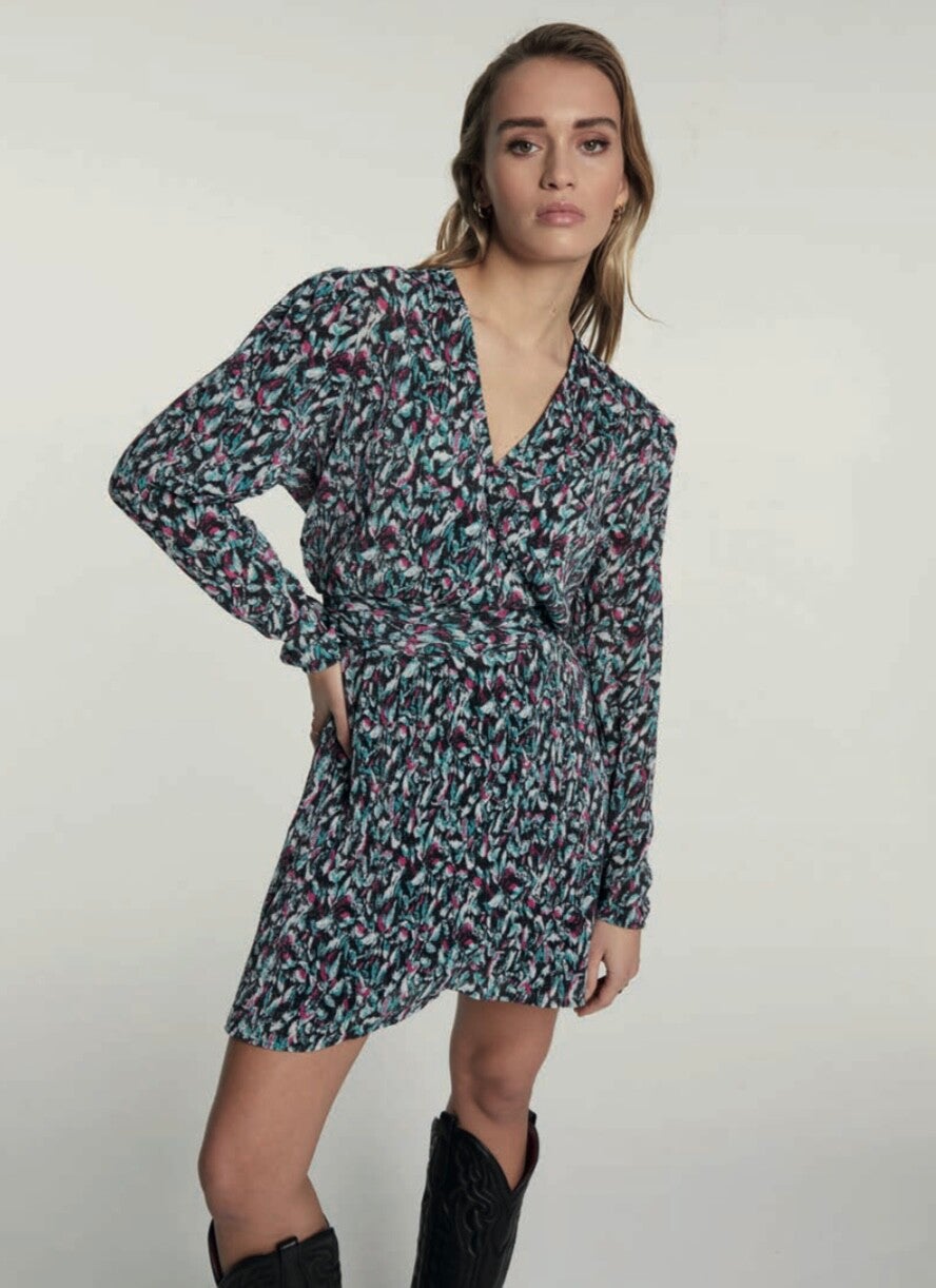 ALIX THE LABEL FLOWER LUREX DRESS