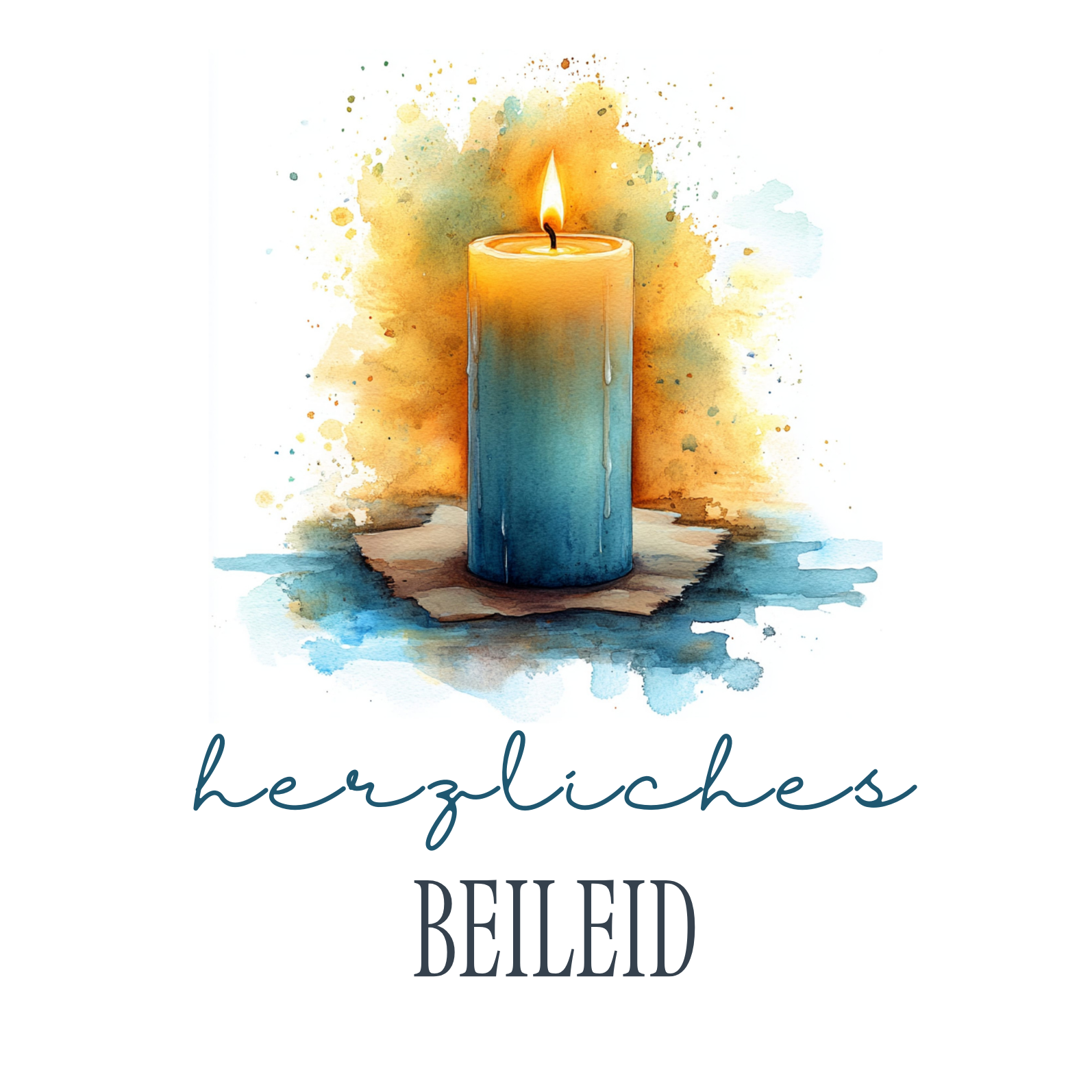 "herzliches Beileid" Kerze