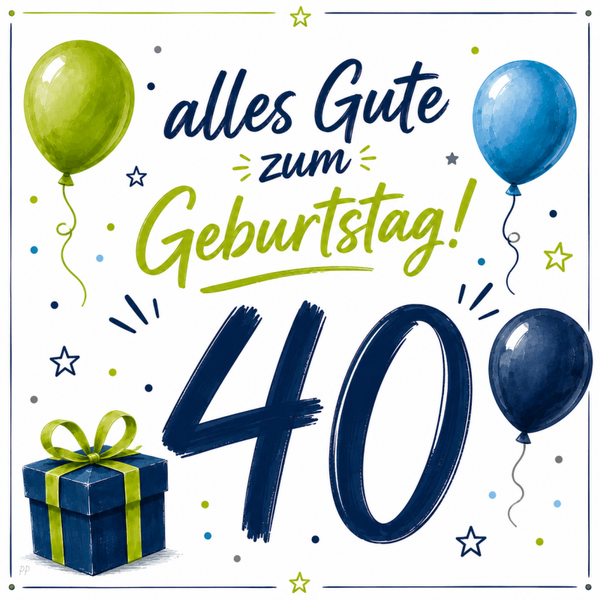 alles Gute zum 40. Geburtstag grün*