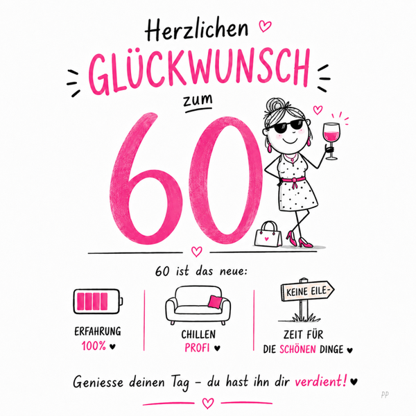 Herzlichen Glückwunsch zum 60. (Frau)*