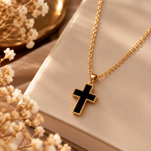 Ketting Kruis Zwart